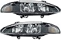 Evan-Fischer Headlight Set Compatible with 1997-1999 Mitsubishi Eclipse Left Driver and Right Passenger Side Halogen With bulb(s)
