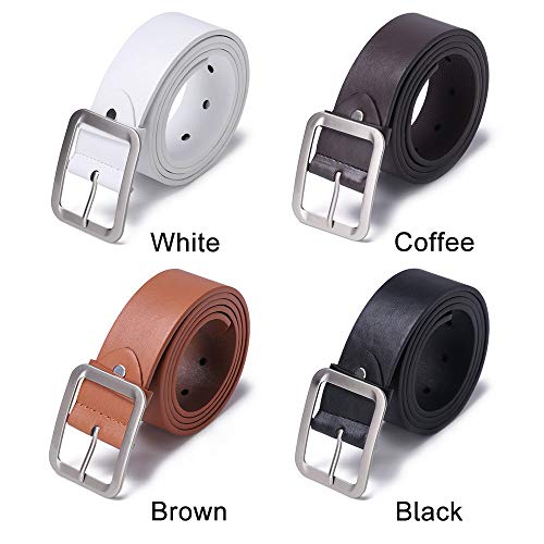 Waist Belts Casual Waistband Waist Strap Belts Luxury Square Pin Buckle Belt(white)4
