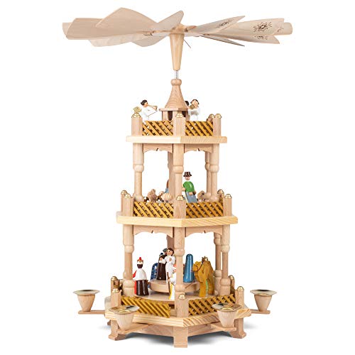 Alexander Taron 16720 Richard Glaesser Pyramid-3 Tiers-Nativity-17.25" H W X 12.5', Brown #TOP1