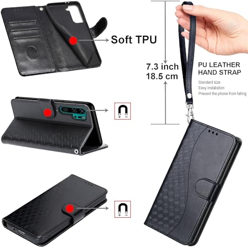 Étui portefeuille Google Pixel 8 Pro chic en cuir noir - 4