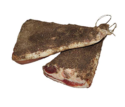 Guanciale Barbozzo Umbro al Pepe Stagionato trancio Kg.0,3-0,5 SV - Norcineria Umbra Produzione Artigianale - Gluten Free - Il Salumiere 1978