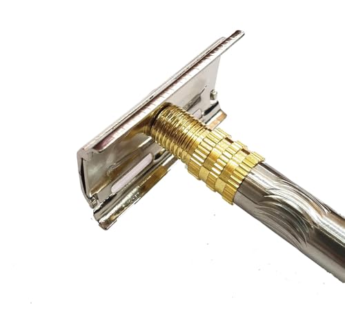Image of Stainless Steel Double Edge Safety Shaving Razor for Men Beard Shave FREE 5 Blades