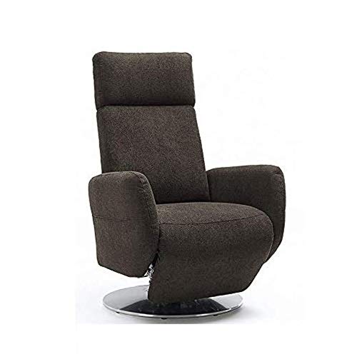 Cavadore TV-Sessel Cobra, Fernsehsessel mit 2 E-Motoren und Akku, Relaxfunktion, Liegefunktion, Ergonomie L, 71 x 112 x 82, Belastbar bis 130 kg, schlamm