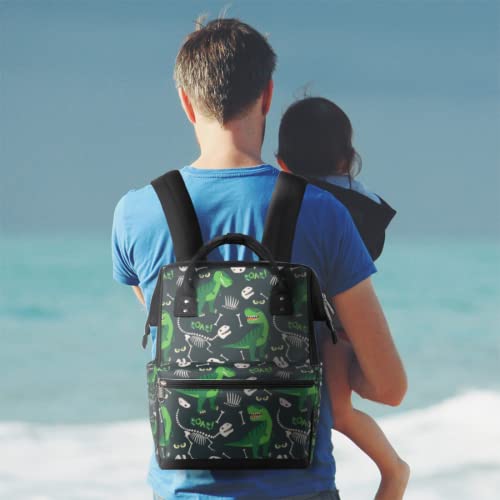 Mochila de fraldas, linda bolsa de fraldas de dinossauro, à prova d'água, bolsa de fraldas de mater