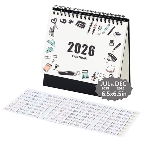 Multibey Desk Calendar 2025-2026, Small Flip Desktop