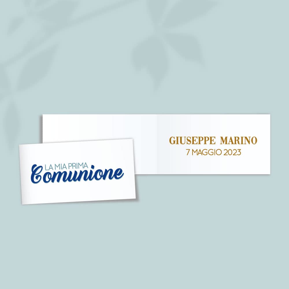 Kamiustore Set Bigliettini E Inviti Prima Comunione Personalizzati: 25, 50 O 100 Pezzi Con Buste, Cartoncino 200g/m²