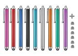 Stylus, CCIVV Mesh Fiber Tip Stylus Pens for Universal Touch Screen Devices, iPad, iPhone, Kindle, Samsung Tablet + 6 Extra Replaceable Fiber Tips(9 Colors)