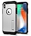 Spigen Tough Armor iPhone X Case with Kickstand and Extreme Heavy Duty Protection and Air Cushion Technology for Apple iPhone X (2017) - Satin Silver