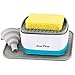 LKKCHER Dispenser per sapone da cucina con supporto per spugna 2022, 4 in 1, per lavello da cucina, dispenser di sapone e sapone, 250 ml