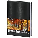 Halobios A4-Skizzenbuch für Künstler, Hardcover, 120 lb/200 GSM, sehr dickes Papier, professioneller Marker-Zeichenblock für Alkoholmarker, Graffiti, Skizzieren, Porträt, 80 Bögen / 160 Seiten