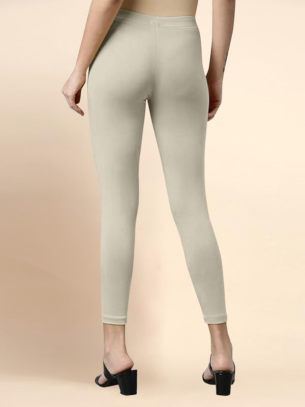 Image of TRENDMALLS Women's Microfiber Elastane Stretch Soft Cropped Leggings with Ultrasoft Waistband for Women