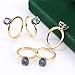 Dsnyu Yellow Gold Engagement Ring, Eternity for Women 9K Yellow Gold with 2ct Blue Oval Moissanite Band Fashion Trendy Size 6