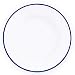 Crow Canyon Enamelware - Raised Salad Plate - Solid White with Blue Rim