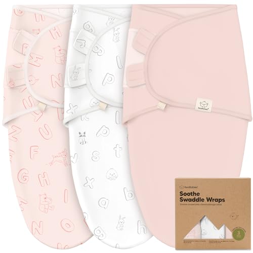 Image of KeaBabies 3-Pack Organic Baby Swaddle Sleep Sacks - Swaddles for Newborns, Infant 3-6 Months, Baby Girls, Boys, Soft & Snug Newborn Sleep Sack, Nursery Swaddling Blankets (ABC Land Rose, L)