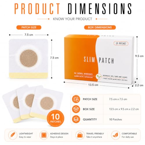Image of Slim Patch Body Comfort Patch for Daily Wellness Support | Adhesive Skin Patches | Easy to Apply | Comfortable Fit | Lightweight & Travel Friendly | 10 Patches
