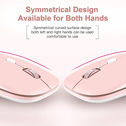 Pinkcat Wireless Mouse, 2.4G Slim Silent Cordless Mouse With Usb Receiver, 3 Adjustable Dpi Portable Optical Wireless Computer Mice For Laptop, Pc, Notebook, Computer, Deskbtop, Macbook - (Pink) #TOP3