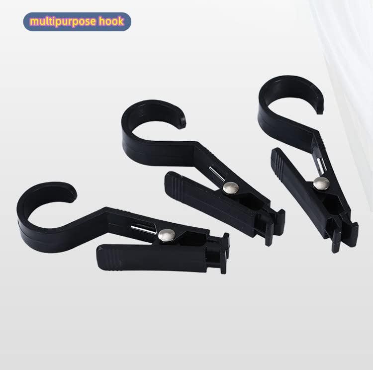 Miniatura 3 de 8 ganchos con clip de plástico negro superfuertes, ganchos para ropa, alfileres de ropa resistentes con clips para el hogar, viajes, tienda de
