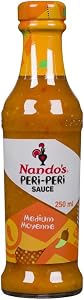 Nando’s Medium Peri Peri Sauce | Medium Hot Sauce | African Bird’s Eye Chili Marinade Dip & Cooking Sauce | Gluten Free | Vegetarian | Keto Friendly | 250ml