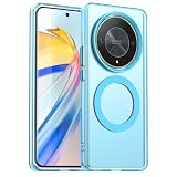 YUECXIN Cover Magnetica per Honor Magic6 Lite 5G/Magic 6 Lite Compatibile con MagSafe, Custodia Ultra Sottile Traslucida Opaca PC Posteriore Morbido Antiurto TPU Bumper Case. Blu