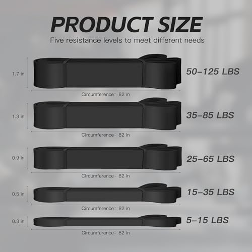Image of Pull Up Bands, Resistance Bands Set, Exercise Workout Bands for Men & Women, Ideal for Body Stretching, Physical Therapy and Muscle Training