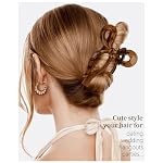 Yanibest Elegant Bow Hair Claw Clips Stylish Large Hair Clips for Thin and Thick Hair | Holiday Gift for Teen Girls | Chic Hair Styling Accessories for Women (Beige/Pink) - Image 4