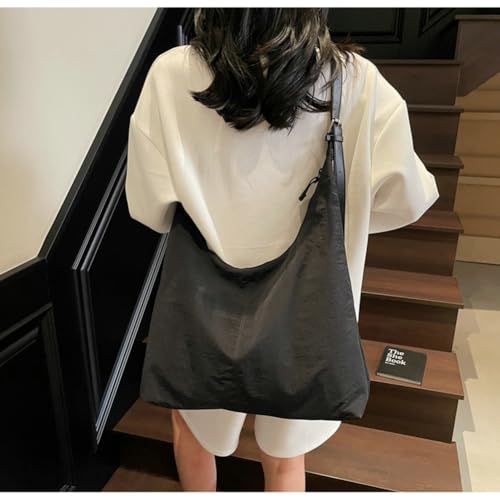 Image of Slouchy Nylon Tote Bag Women Trendy Crossbody Purse Underarm Shoulder Hobo Bags Satchel College Travel Tote Handbag 2025