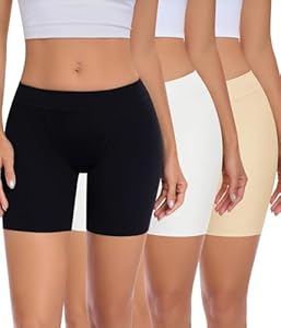 UMIPUBO Boxershorts Damen Radlerhose Kurze Hose Unterhosen UnterwäSche Frauen Bequeme Shorts Pantys unter Kleid Hotpants Boyshorts mit Baumwolle Schritt 3er Pack Mehrpack (Schwarz+Haut+Weiß, M)
