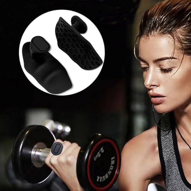 Weight Lifting Grips Silicone Grip Strengthener for Men Women, Anti-Slip Fingerless Workout Gloves with Hand Protection Ergonomic Palm Pads for Deadlifts, Cross Training, Bodybuilding 2 Pairs
