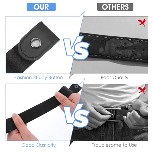 4Pcs No Buckle Belt Women, Daisy Elastic Belts Adjustable Invisible Buckleless Bands for Jeans Casual Pants Waistband2