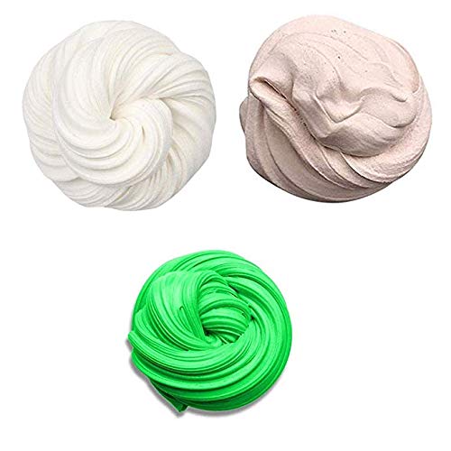 JULIANA Non Sticky Soft Stretchy Scented Fluffy Slime Putty Toys Non Toxic Stress Relief for Kids and Adults Pack of 3 (White, Cream, Green 50 gm Each) (B07X7P99YY) Amazon Price History, Amazon Price Tracker