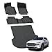 LASFIT Floor Mats & Cargo Mat for Hyundai Santa Fe 2023 2022 2021 (Only Fit Gas, Not Fit Hybrid or PHEV) All Weather TPE Custom Fit Floor Liners Accessoires, Full Set Car Mats and Trunk Mats