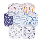 Gelisite 7 Pack Baby Cotton Absorbent Bibs for Drooling Teething
