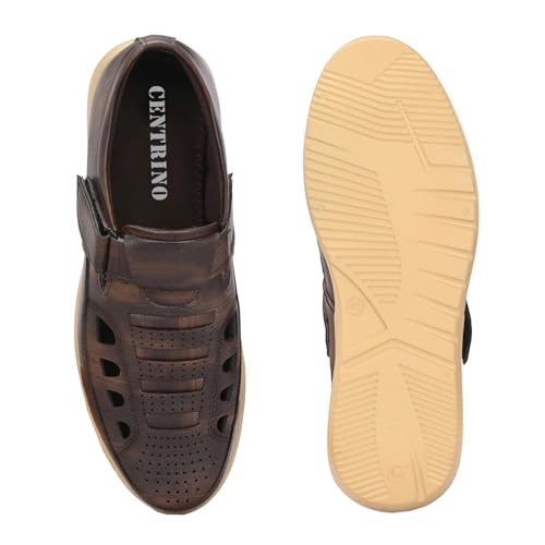 Image of Centrino Men's Fisherman Sandals | Sporty & Casual Summer Footwear | Adjustable Fit with soft cushion Padding | Closed-Toe Comfort & Durability (9286)
