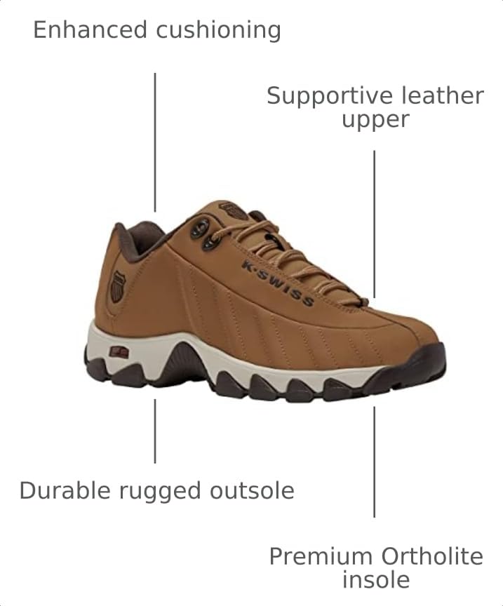 Image of K-Swiss Men's ST329 CMF Sneaker, Wide Tennis Walking Shoes Leather Upper