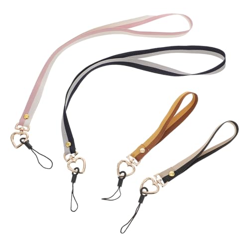 NUOBESTY 4Piezas Pack De Cordones Colgantes Para Teléfono Móvil Lanyards Rayas Colores Surtidos Cuerda Para Llevar Al Cuello Para Mujeres y Accesorios
