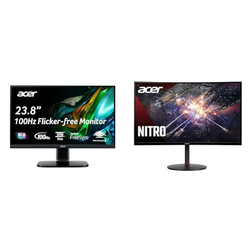 Image of Acer 23.8 inch 100Hz 1ms FreeSync & 27 inch 240Hz 1ms Adaptive-Sync Curved Gaming Monitors Bundle