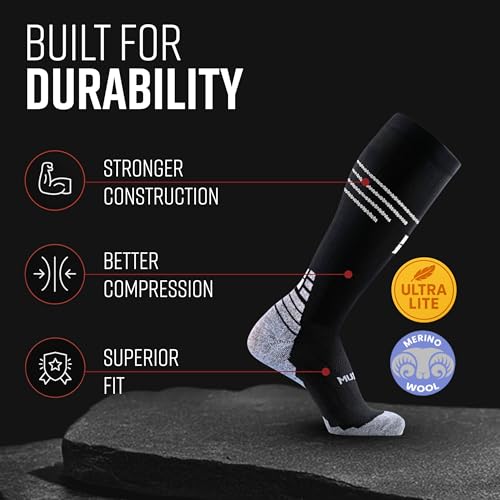 Image of MudGear Graduated Compression Socks, Durable, Sweat-Resistant OCR Performance Socks with Cushioned Footbed, Made in USA
