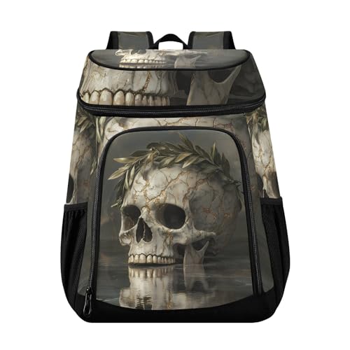 Skull Leaf Skeleton Cooler Backpack Cooler Insulated Leak Proof Lunch Backpack 36 Cans Waterproof Soft for Men Women Picnic Hiking Camping Beach
