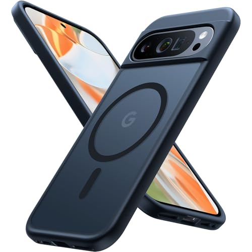TORRAS Slim Magnetic Stand for Google Pixel 9 Pro XL Case, Ultra Thin Open Edge Design, Never Yellowing, Fit for MagSafe with Kickstand, Caseless Touch Grip Ostand Case, Black