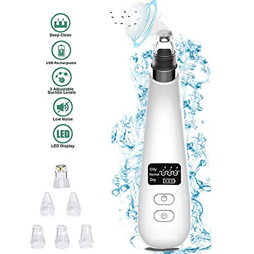 ODragon Blackhead Remover Vacuum,6 Replaceable Suction Head,Facial Pore Cleanser Electric Acne Comedone Extractor kit USB Rechargeable with LED Display,3 adjustable Suction Power for All Skin