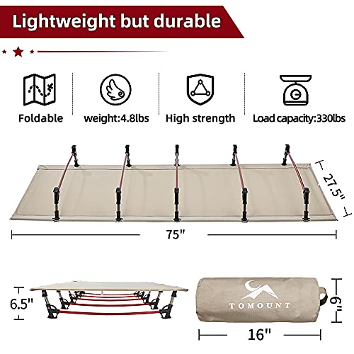 Smlfit Compact Camping Cot Backpacking Ultralight Folding Lightweight Cot Easy Set Up Heavy Duty For Outdoor Hiking Travel Beach Army #TOP2