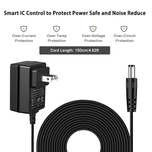 Image of JOYO DC 9V 500mA Guitar Pedal Power Supply Adapter AC Wall Charger Adapter One Spot 5.5mmX2.1mm Compatible for Most Effect Pedals (Tip Negative)