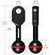 MINIFOCUS 1 Kugel zu YS Kopf Clip Arm, 2PCS 3.35/8.5cm Aluminiumlegierung YS Kopf Adapter Leichtgewicht Arm Unterwasser Fotografie Beleuchtung Systemanschluss für Tauchen Strobe/Video Licht