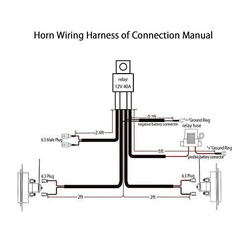 Esuals Car Horn 12V Horn Harness Relay Kit For Car Truck Grill Mount Loudspeaker Truck Horn #TOP6