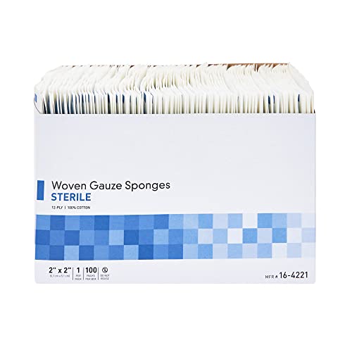 SurgiMac Esponja de Gasa de Algodón, 12 Capas, Cuadrada 2 x 2 pulgadas, Estéril miniatura 2