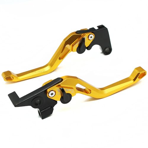 Zndtonone Palancas cortas de freno y embrague para Husqvarna SVARTPILEN/VITPILEN 401 2018-2022 para motocicleta, izquierda y derecha, repuesto ajustable (dorado)