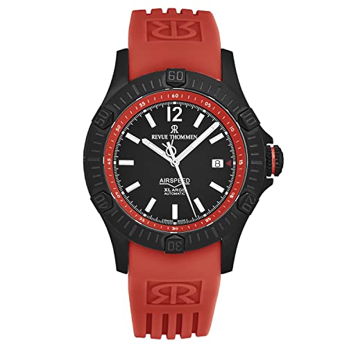 Men's 'Air Speed' Black Dial Red Rubber Strap Automatic Watch 16070.4676