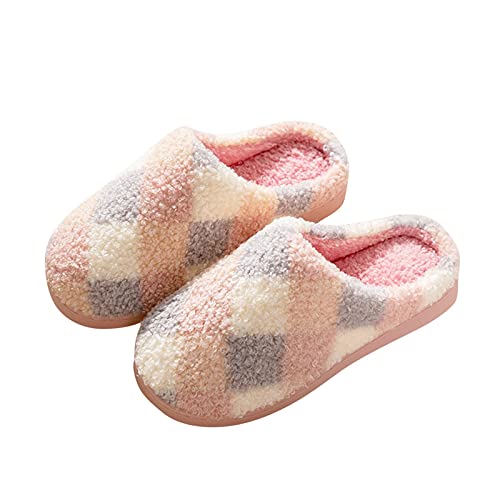 rutschfest Slip On Damen Elegant Warme Schuhe Hüttenschuhe Winterhausschuhe Leicht Drinnen Slide Hauslatschen Geschenk Für Männer Plüsch Filzpantoffeln Flip Flop Sandalen Cover