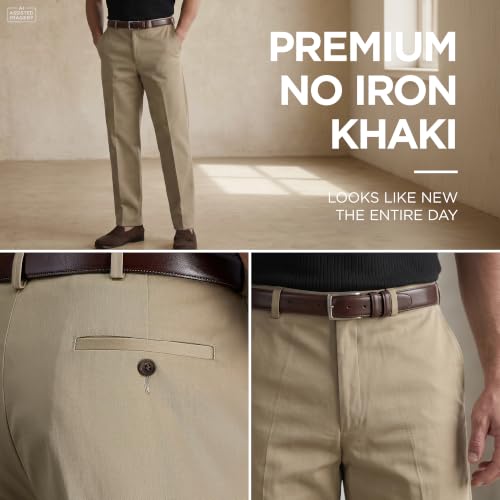 Image of Haggar Men's Classic Fit Premium No Iron Khaki Pant