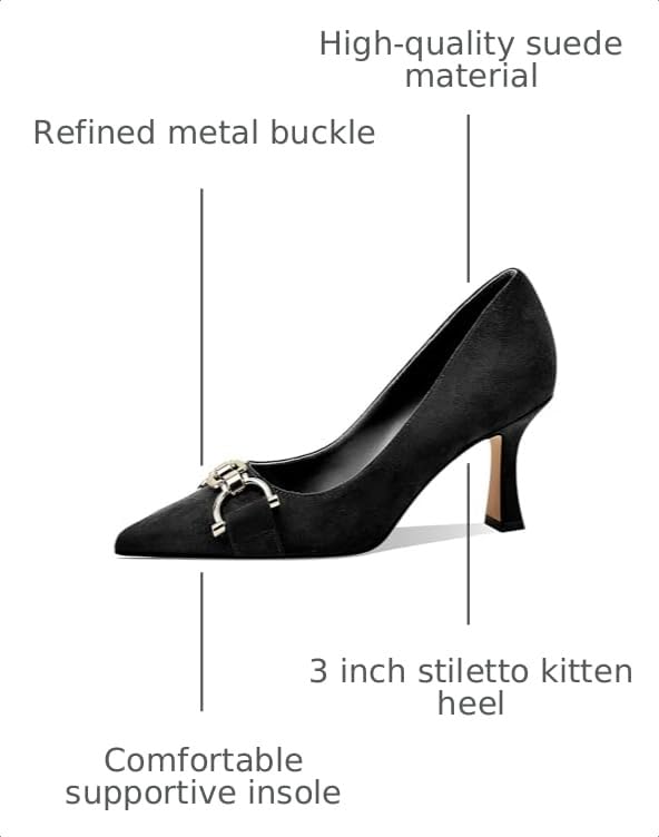 Image of Women's Closed Toe High Heels Dress Pointed Toe Wedding Pump Shoes Prom Bridal Work Office Pumps for Women